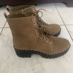 Vince Camuto Mecale Tan Suede Combat Boot